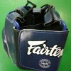 Fairtex leather headguard - extra padding Blue