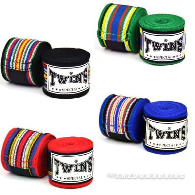 Twins Authentic Black Traditional Hand Wraps 5M Pair 