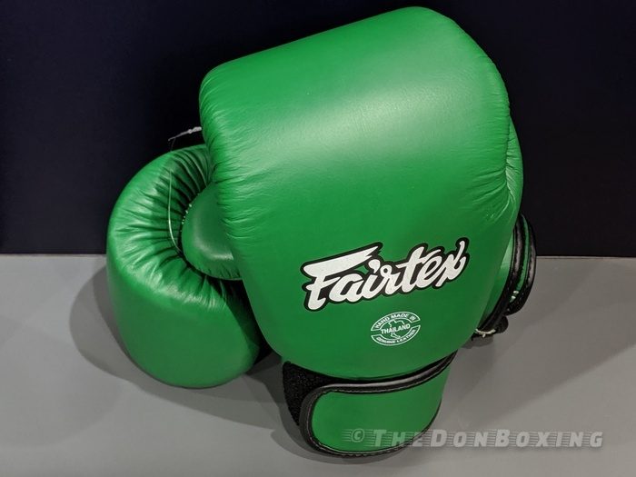 Fairtex muay thai gloves for fighters (Green) 100% leather BGV16