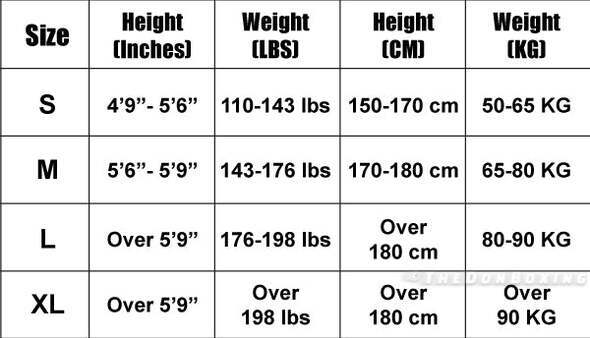 Shin Guards Size Chart